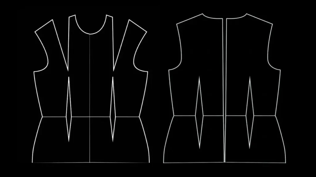 Bodice block pattern (scale 2.5)