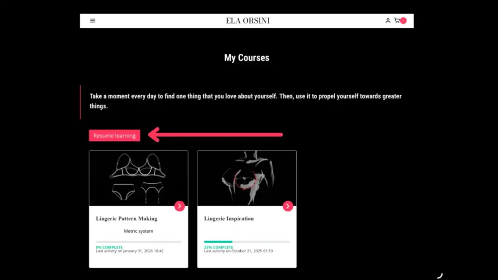 How do I keep track of my progress and resume where I left off?