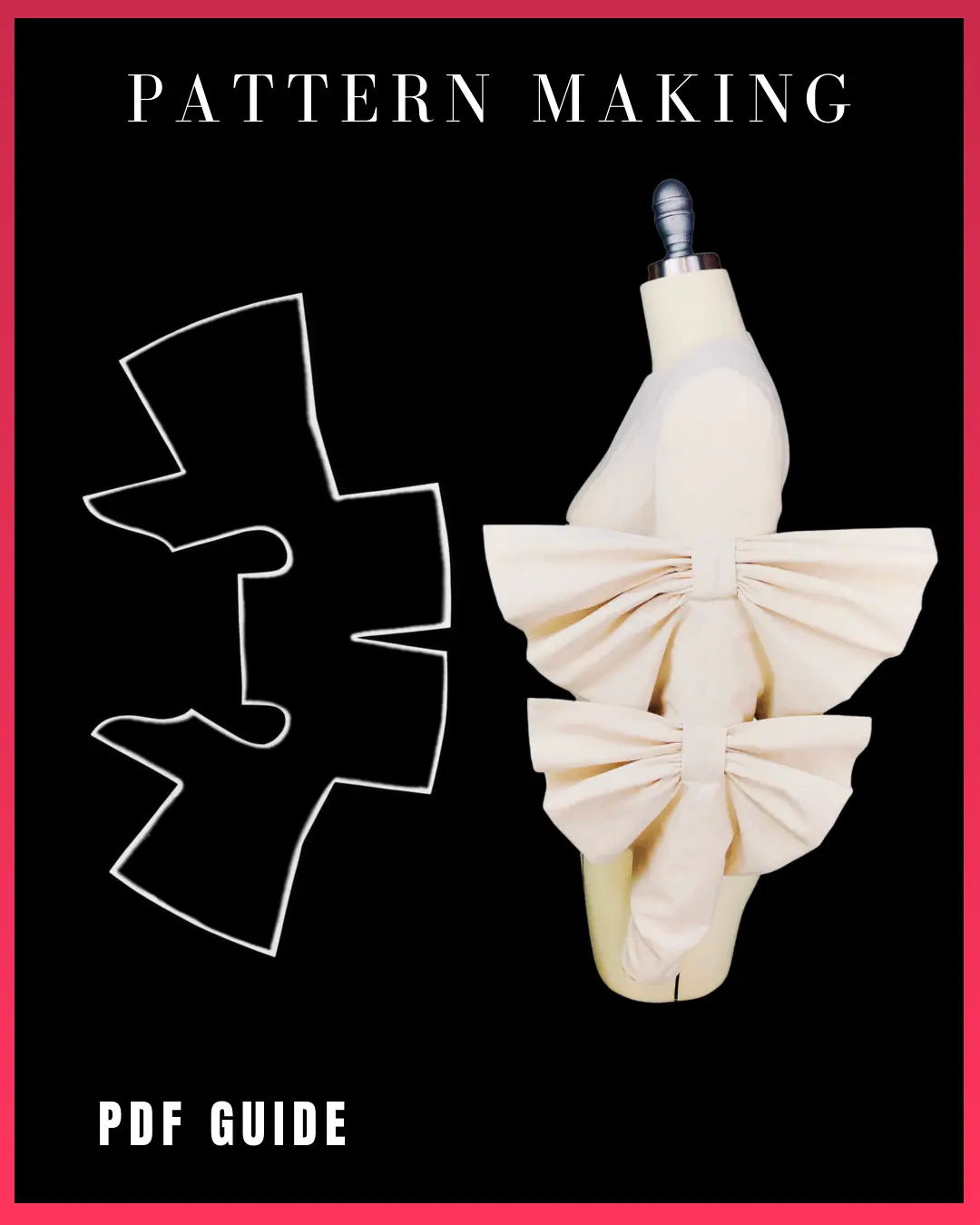 Pattern making PDF guide: How to design a sleeve with a creative bow.