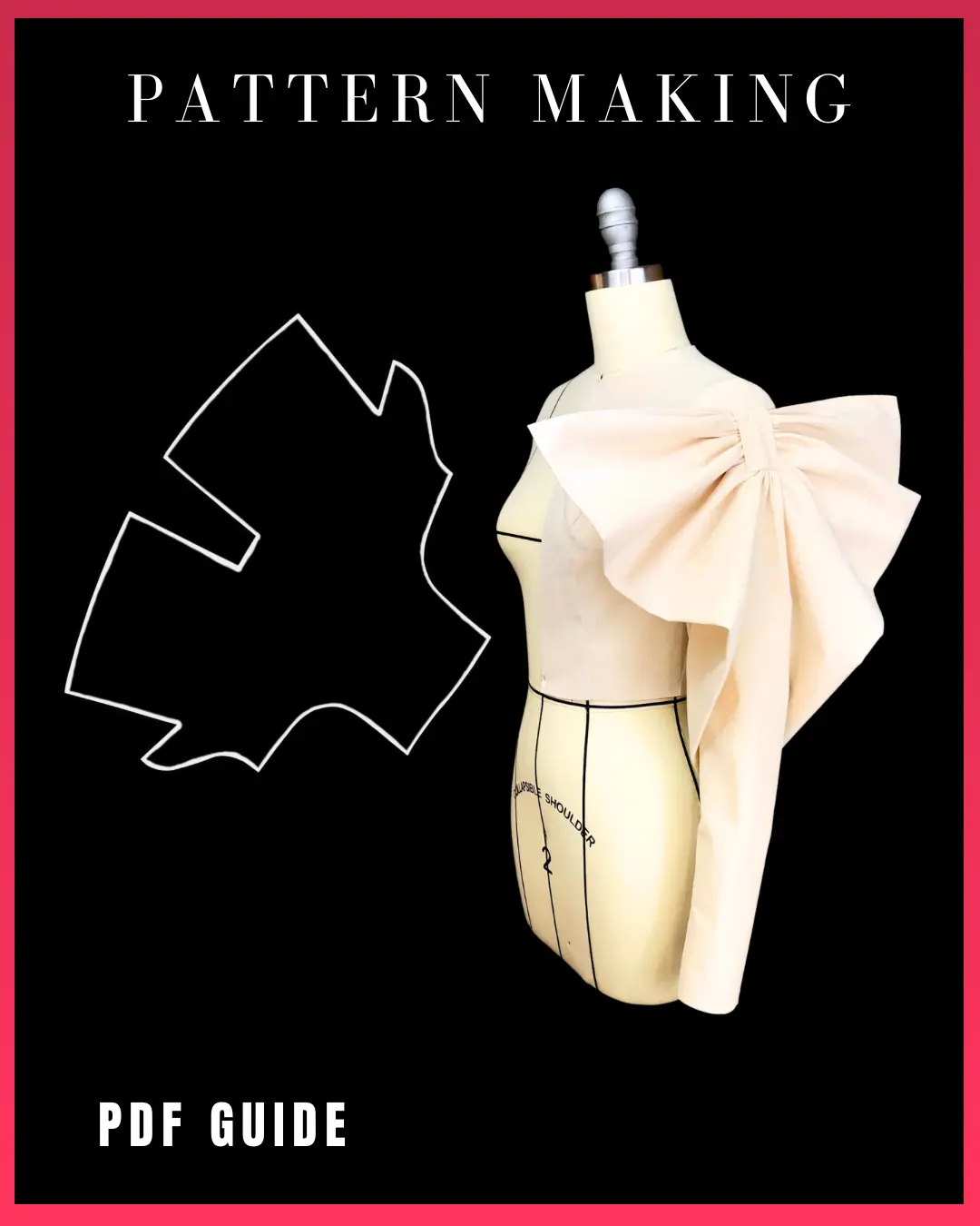 Pattern making PDF guide: How to design a sleeve with a big bow.