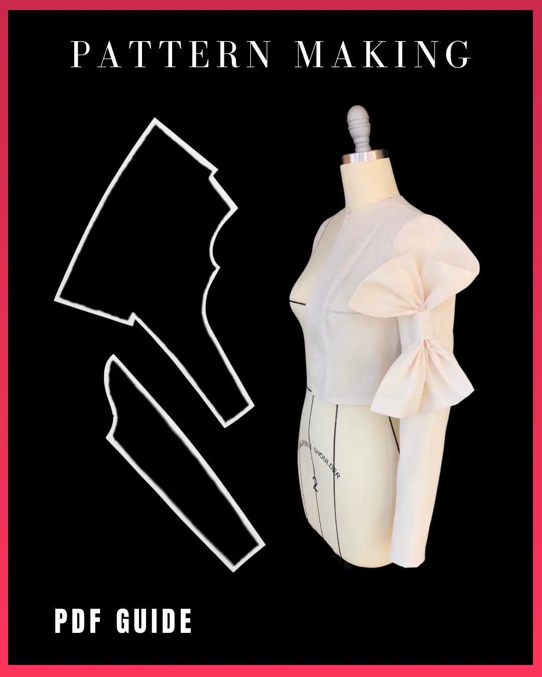 Pattern making PDF guide: How to design a sleeve with a bow.